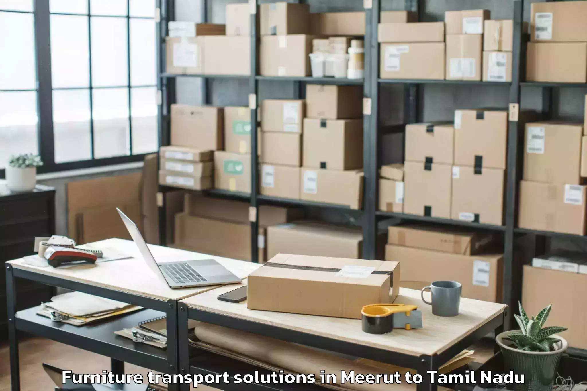 Top Meerut to Thiruthani Furniture Transport Solutions Available